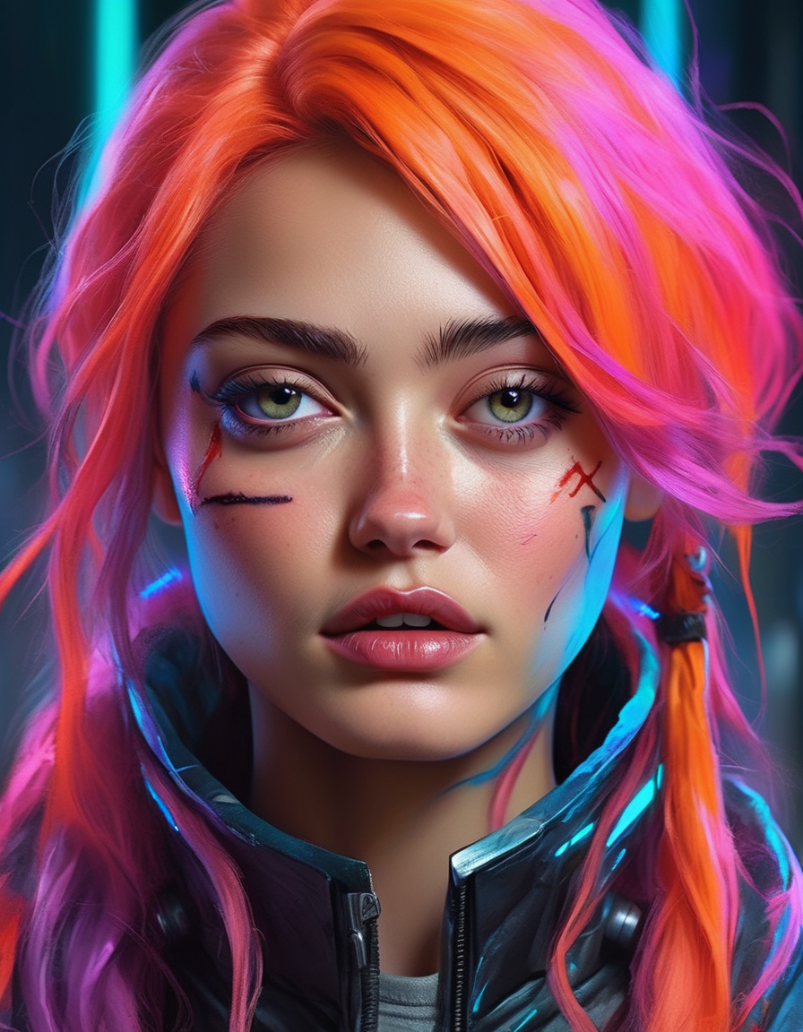 01237-sdXL_v10VAEFix-waist up of ellprnllfll woman lora Ella Purnell v2 1 0 as Jinx from Arcane sci fi highly detailed digital painting artstation concept.png